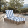 image:imageSAFAVIEH Outdoor  Gillian Chaise Lounge Chair  Black amp White  Steel and Woven Rope  Adjustable 5Position Backrest  Ideal for Patio Deck Poolside Backyard PAT7527BHeather TanBaby Blue Stripe