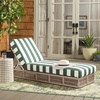 image:imageSAFAVIEH Outdoor  Gillian Chaise Lounge Chair  Black amp White  Steel and Woven Rope  Adjustable 5Position Backrest  Ideal for Patio Deck Poolside Backyard PAT7527BHeather TanHunter Green Stripe