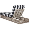 image:imageSAFAVIEH Outdoor  Gillian Chaise Lounge Chair  Black amp White  Steel and Woven Rope  Adjustable 5Position Backrest  Ideal for Patio Deck Poolside Backyard PAT7527BHeather TanNavy Striped