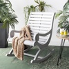 image:imageSAFAVIEH Outdoor  Sonora Rocking Chair  White Washed  Solid Wood  Transitional British Slatted Design  Ideal for Patio Deck Porch Backyard 177 Seat Height PAT7016CGrey