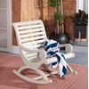 image:imageSAFAVIEH Outdoor  Sonora Rocking Chair  White Washed  Solid Wood  Transitional British Slatted Design  Ideal for Patio Deck Porch Backyard 177 Seat Height PAT7016CWhite Washed