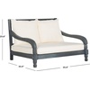 image:imageSAFAVIEH Outdoor Collection Pomona Dark Slate Grey Solid WoodBeige Cushion Lounger Bench Sofa Loveseat PAT6740KAsh Grey  Beige