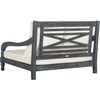 image:imageSAFAVIEH Outdoor Collection Pomona Dark Slate Grey Solid WoodBeige Cushion Lounger Bench Sofa Loveseat PAT6740KAsh Grey  Beige