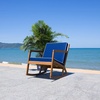 image:imageSAFAVIEH Outdoor Collection Vernon NaturalNavy Cushion with White Piping Rocking ChairNaturalNavy