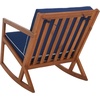 image:imageSAFAVIEH Outdoor Collection Vernon NaturalNavy Cushion with White Piping Rocking ChairNaturalNavy