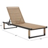 image:imageSAFAVIEH Outdoor Patio Furniture Collection  Arman Black Metal amp Heather Tan Rope Chaise Lounge Chair 6 Reclining Positions No Cushion PAT7548ABlackHeather Tan