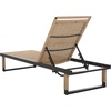 image:imageSAFAVIEH Outdoor Patio Furniture Collection  Arman Black Metal amp Heather Tan Rope Chaise Lounge Chair 6 Reclining Positions No Cushion PAT7548ABlackHeather Tan