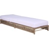 image:imageSAFAVIEH Outdoor Patio Furniture Collection  Callan Heather Tan Rope amp White Cushion Lounger Fully Assembled Outdoor Chaise Modern LowProfile Design PAT7547AHeather TanWhite