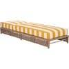 image:imageSAFAVIEH Outdoor Patio Furniture Collection  Callan Heather Tan Rope amp White Cushion Lounger Fully Assembled Outdoor Chaise Modern LowProfile Design PAT7547AHeather TanYellow Stripe