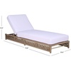 image:imageSAFAVIEH Outdoor Patio Furniture Collection  Callan Heather Tan Rope amp White Cushion Lounger Fully Assembled Outdoor Chaise Modern LowProfile Design PAT7547AHeather TanWhite
