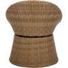 image:imageSAFAVIEH Outdoor Patio Furniture Collection  Drew Rattan Swivel Barrel Chair with Cushion PAT7543NaturalTaupe