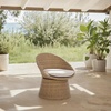 image:imageSAFAVIEH Outdoor Patio Furniture Collection  Drew Rattan Swivel Barrel Chair with Cushion PAT7543NaturalTaupe
