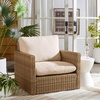 image:imageSAFAVIEH Outdoor Patio Furniture Collection  Emma Rattan amp Cushion Armchair Modern Outdoor Lounge Seating PAT7563NaturalTaupe