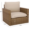image:imageSAFAVIEH Outdoor Patio Furniture Collection  Emma Rattan amp Cushion Armchair Modern Outdoor Lounge Seating PAT7563NaturalTaupe
