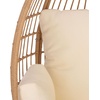 image:imageSAFAVIEH Outdoor Patio Furniture Collection  Emmett Egg Chair Natural Rattan Look with Beige Cushions Oversized Lounge Chair for IndoorOutdoor Use PAT9043ANaturalBeige