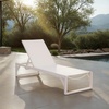 image:imageSAFAVIEH Outdoor Patio Furniture Collection  Jordan Black amp Black Aluminum Lounger Adjustable Modern Outdoor Reclining Chaise PAT7560AWhiteWhite