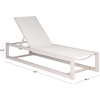 image:imageSAFAVIEH Outdoor Patio Furniture Collection  Logan Black amp Black Aluminum Lounger Adjustable Modern Outdoor Reclining Chaise PAT7561AWhiteWhite