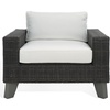image:imageSAFAVIEH Couture Outdoor  Margarita Wicker Chaise Lounge Chair  Brown amp White  Performance Linen amp Aluminum Frame  Ideal for Patio Deck Porch Backyard 394W x 335D x 272H CPT2101ADark GreyWhite