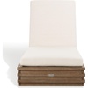 image:imageSAFAVIEH Couture Outdoor Collection Barbados NaturalBeige Cushion Solid Wood Chaise Lounge Chair