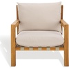 image:imageSAFAVIEH Couture Outdoor Collection Trinidad NaturalWhite Cushion Solid Teak Wood Patio Accent Chair