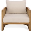 image:imageSAFAVIEH Couture Outdoor Patio Furniture Collection  Skipper Teak Solid Wood Chair Woven Accent Outdoor Lounge Chair Modern Coastal Design CPT2010NaturalBeige