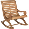 image:imageSAFAVIEH Outdoor  Sonora Rocking Chair  White Washed  Solid Wood  Transitional British Slatted Design  Ideal for Patio Deck Porch Backyard 177 Seat Height PAT7016CTeak