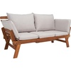 image:imageSAFAVIEH Outdoor Collection Emely Natural Acacia WoodBeige Cushion Expandable Loveseat DaybedNaturalLight Grey