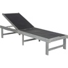 image:imageSAFAVIEH Outdoor Collection Manteca Brown Solid WoodWhite Texline Fabric Adjustable Chaise Lounge Chair PAT6708AAsh Grey  Black
