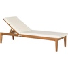 image:imageSAFAVIEH Outdoor Collection Montclair Dark Slate Grey Solid WoodBeige Cushion Adjustable Chaise Lounge Chair PAT6731KNatural  Beige