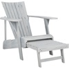 image:imageSAFAVIEH Outdoor Patio Furniture  Merlin Ash Grey Solid Wood Adirondack Chair with Retractable Footrest 13 Seat Height Acacia Wood for Deck Patio Backyard PAT6760C