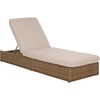 image:imageSAFAVIEH Outdoor Patio Furniture Collection  Emma Natural amp Taupe Cushion Lounger Adjustable Rattan Outdoor Reclining Chaise PAT7562ANaturalTaupe