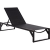 image:imageSAFAVIEH Outdoor Patio Furniture Collection  Jordan Black amp Black Aluminum Lounger Adjustable Modern Outdoor Reclining Chaise PAT7560ABlackBlack