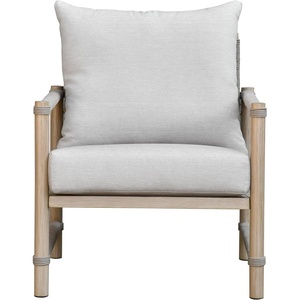 image:imageSAFAVIEH Couture Outdoor Patio Furniture Collection  Dorianna Accent Chair Sand amp Beige Woven Rope and Removable Cushions CPT4004ASandBeige