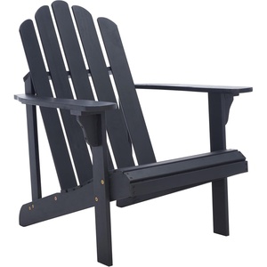 image:imageSAFAVIEH Outdoor  Topher Adirondack Chair Solid Eucalyptus Wood Patio Chair Classic Outdoor Seating for Deck Patio Backyard 118 Seat Height PAT7027ABlack