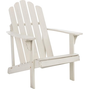 image:imageSAFAVIEH Outdoor  Topher Adirondack Chair Solid Eucalyptus Wood Patio Chair Classic Outdoor Seating for Deck Patio Backyard 118 Seat Height PAT7027AWhite Wash