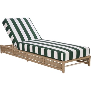 image:imageSAFAVIEH Outdoor Patio Furniture Collection  Callan Tan Rope amp White Cushion Lounger Fully Assembled Outdoor Chaise Modern LowProfile Design PAT7546ATanHunter Green Stripe