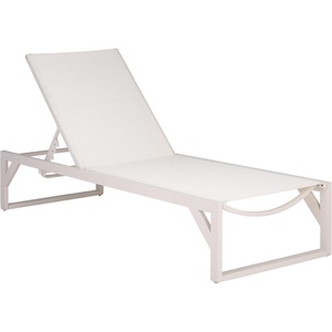 image:imageSAFAVIEH Outdoor Patio Furniture Collection  Jordan Black amp Black Aluminum Lounger Adjustable Modern Outdoor Reclining Chaise PAT7560AWhiteWhite