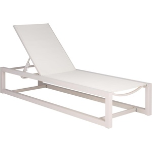 image:imageSAFAVIEH Outdoor Patio Furniture Collection  Logan Black amp Black Aluminum Lounger Adjustable Modern Outdoor Reclining Chaise PAT7561AWhiteWhite