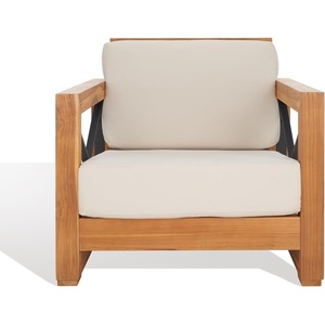 image:imageSafavieh CPT1009A Couture Curacao Brazilian Teak Outdoor Patio Club Chair NaturalWhite