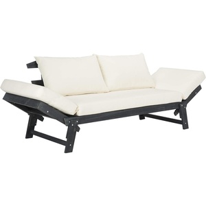 image:imageSafavieh PAT6745A Outdoor Collection Tandra Grey Modern Contemporary Daybed Day BedDark Slate Gray  Beige