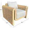 image:imageSAFAVIEH Couture  Outdoor Cleandra Accent Chair  Natural amp Beige Aluminum  Weather Resistant Fully Assembled  Ideal for Patio Deck Backyard 17 Seat Height CPT4018ANaturalBeige