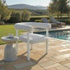 image:imageSAFAVIEH Couture  Outdoor Larissa Dining Chair  White amp Beige Aluminum  Weather Resistant Fully Assembled  Ideal for Patio Deck Backyard 177 Seat Height CPT4021AWhiteBeige