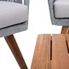 image:imageSAFAVIEH Outdoor Collection Velso BeigeBeigeNatural Solid Wood 4Piece Conversation Patio SetGrey  Grey