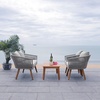 image:imageSAFAVIEH Outdoor Collection Velso BeigeBeigeNatural Solid Wood 4Piece Conversation Patio SetGrey  Grey