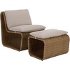 image:imageSAFAVIEH Outdoor Patio Furniture Collection  Drew Rattan Lounge Chair amp Ottoman Set with Cushions Fully Assembled PAT7542NaturalTaupe