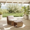 image:imageSAFAVIEH Outdoor Patio Furniture Collection  Drew Rattan Lounge Chair amp Ottoman Set with Cushions Fully Assembled PAT7542NaturalTaupe