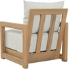 image:imageSAFAVIEH Outdoor Patio Furniture Collection  Jackson Oak Wood amp Ivory Cushion Arm Chair Outdoor Lounge Chair PAT7104BOakIvory
