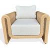 image:imageSAFAVIEH Couture  Outdoor Cleandra Accent Chair  Natural amp Beige Aluminum  Weather Resistant Fully Assembled  Ideal for Patio Deck Backyard 17 Seat Height CPT4018ANaturalBeige
