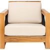 image:imageSAFAVIEH Couture Outdoor Collection Andros NaturalBeige Teak Solid Wood Patio Chair