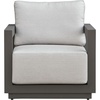 image:imageSAFAVIEH Couture Outdoor Patio Furniture Collection  Donaldo Accent Chair Dark Grey Aluminum Frame with Beige Cushions Fully Assembled CPT4010ADark GreyBeige